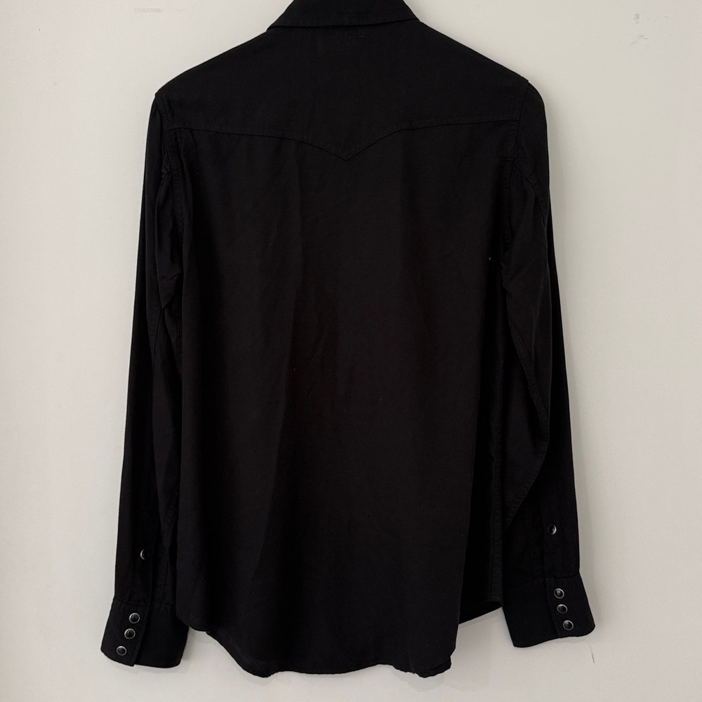 YSL Saint Laurent Classic Black Button Down Shirt LIKE NEW - Picture 10 of 10